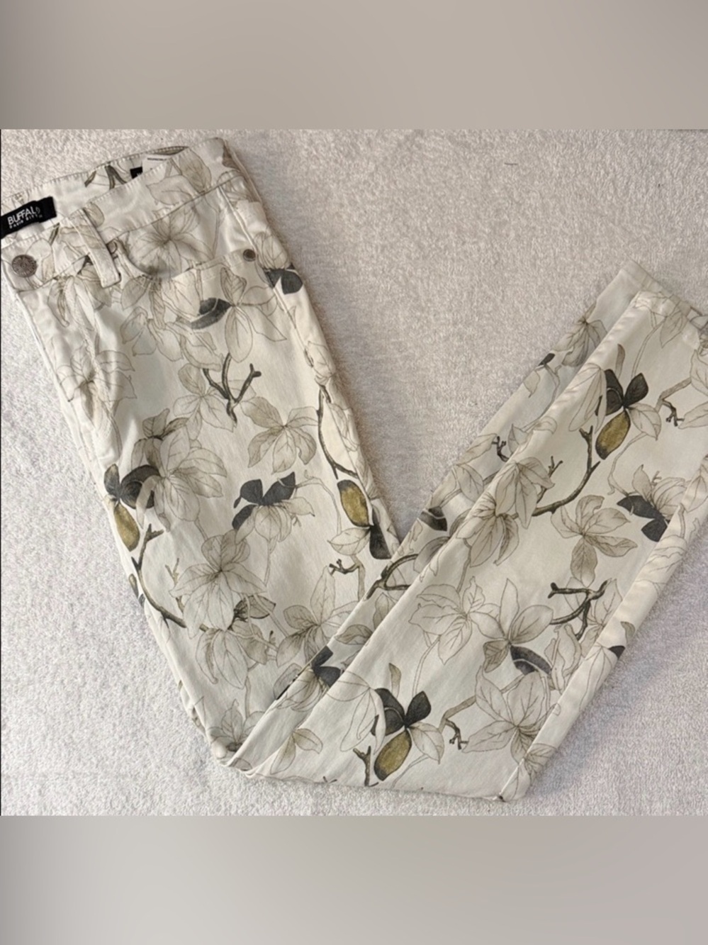 Buffalo David Bitton Havana Hi Rise Soft Stretch Ankle Skinny Floral Pant Tencel